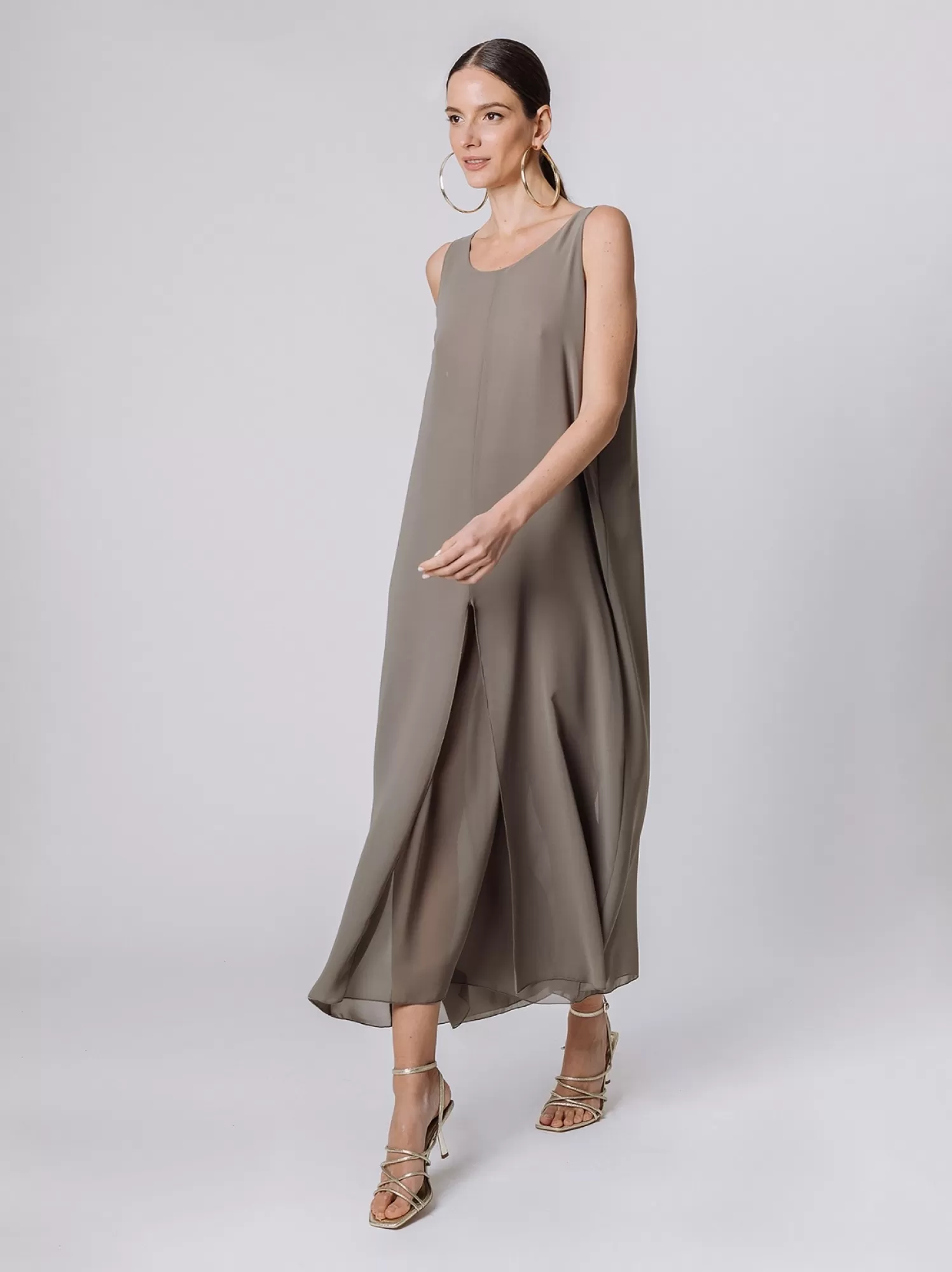 Abito Lungo In Chiffon | Martino Midali Cheap