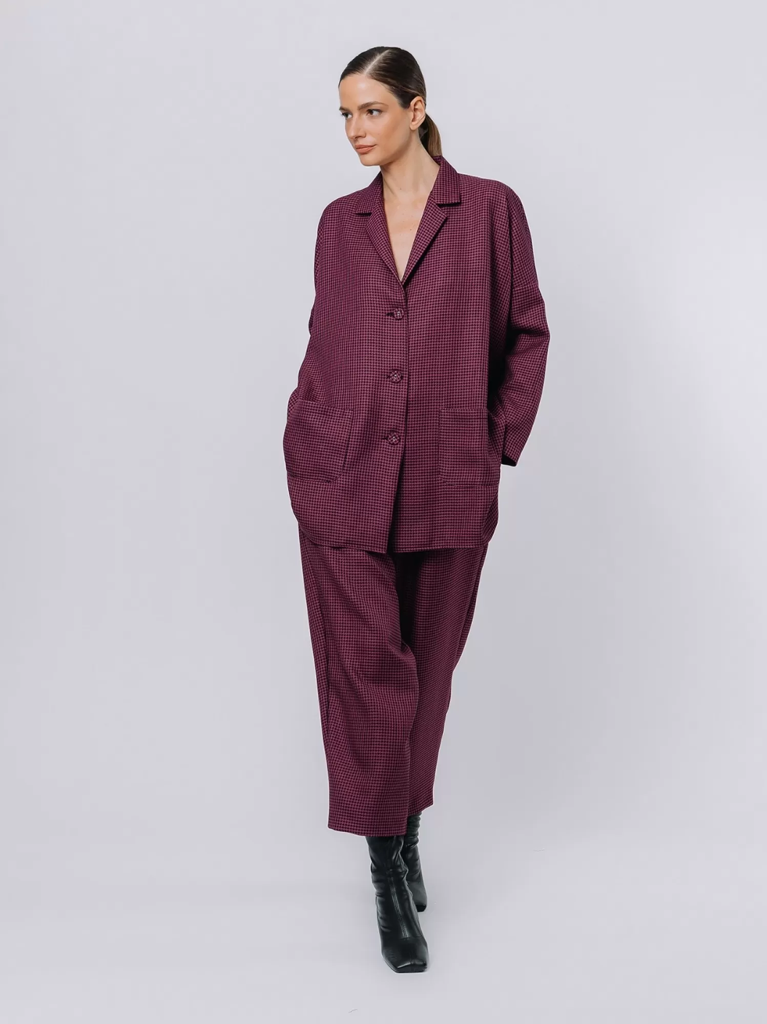 Blazer Oversize Pied-De-Poule | Martino Midali Sale