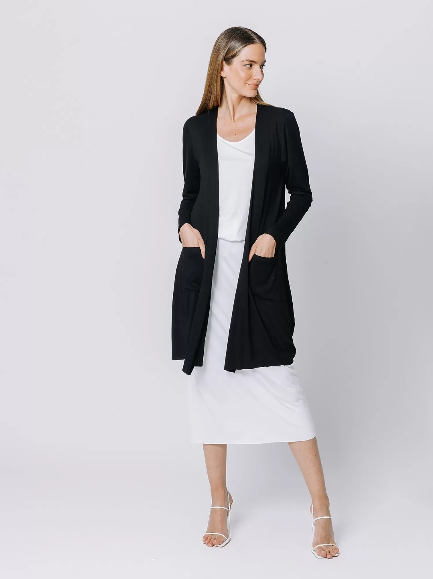 Cardigan Lungo Nero | Martino Midali Shop