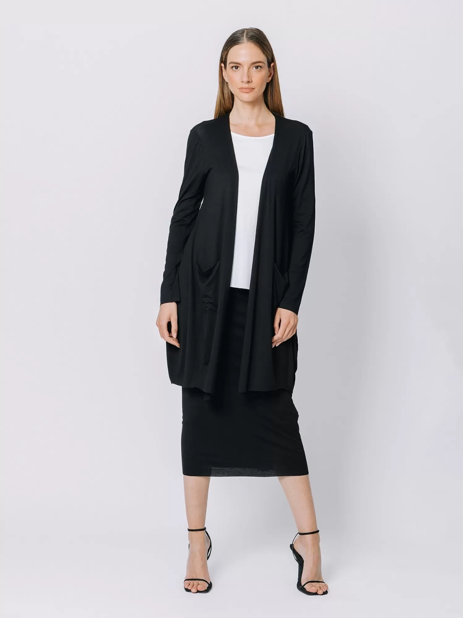 Cardigan Lungo Nero | Martino Midali Shop