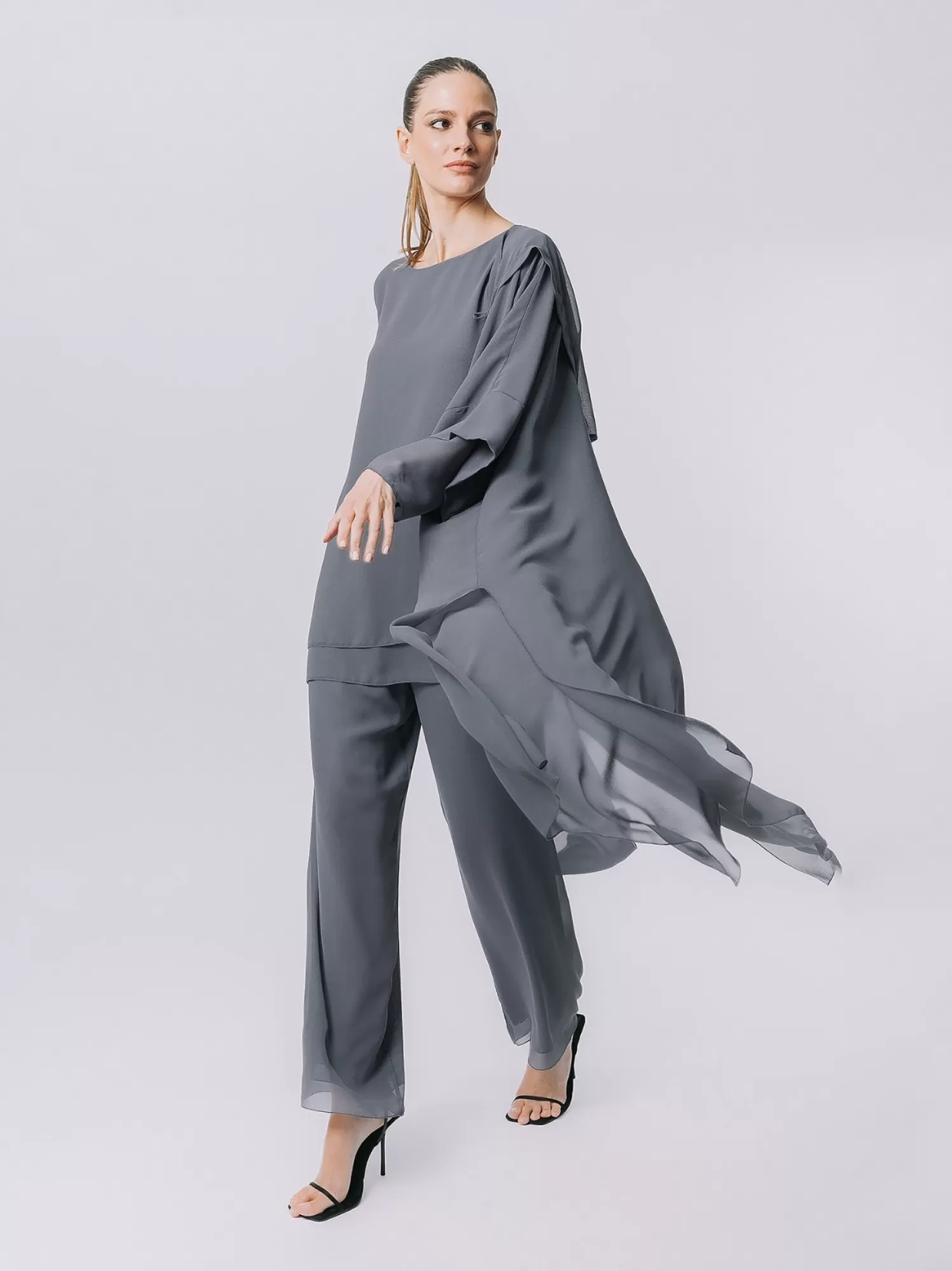 Kimono In Chiffon Con Cappuccio | Martino Midali Store