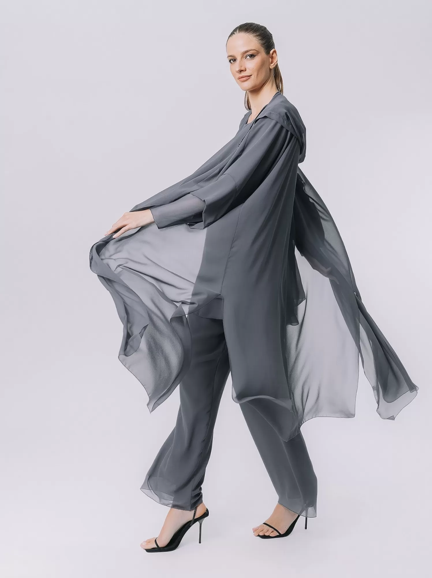 Kimono In Chiffon Con Cappuccio | Martino Midali Store