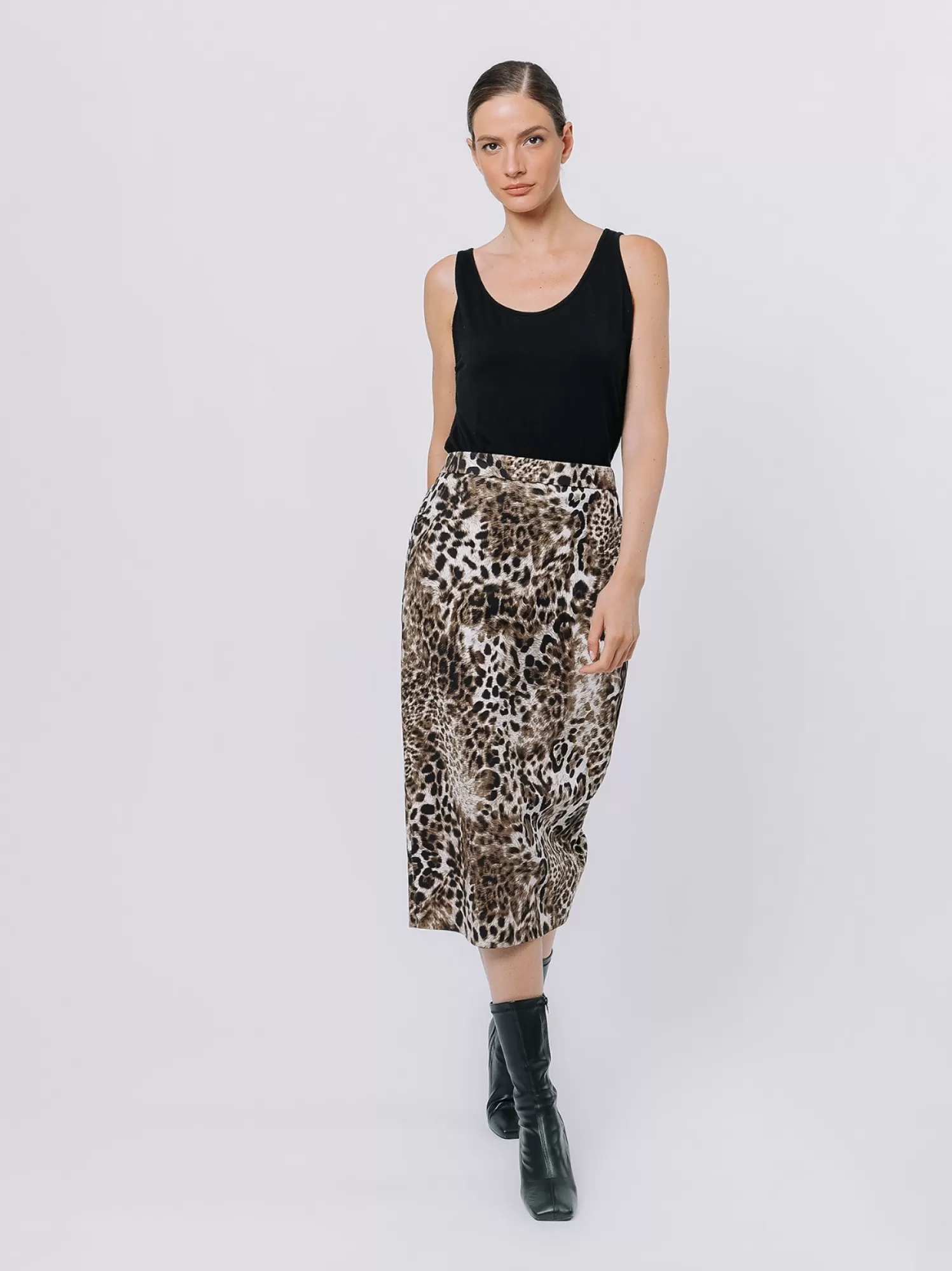 Longuette In Twill Di Cotone Animalier | Martino Midali Best