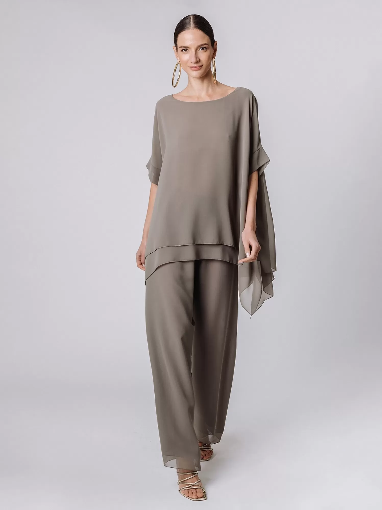 Maxi Blusa In Doppio Strato Di Chiffon | Martino Midali Shop