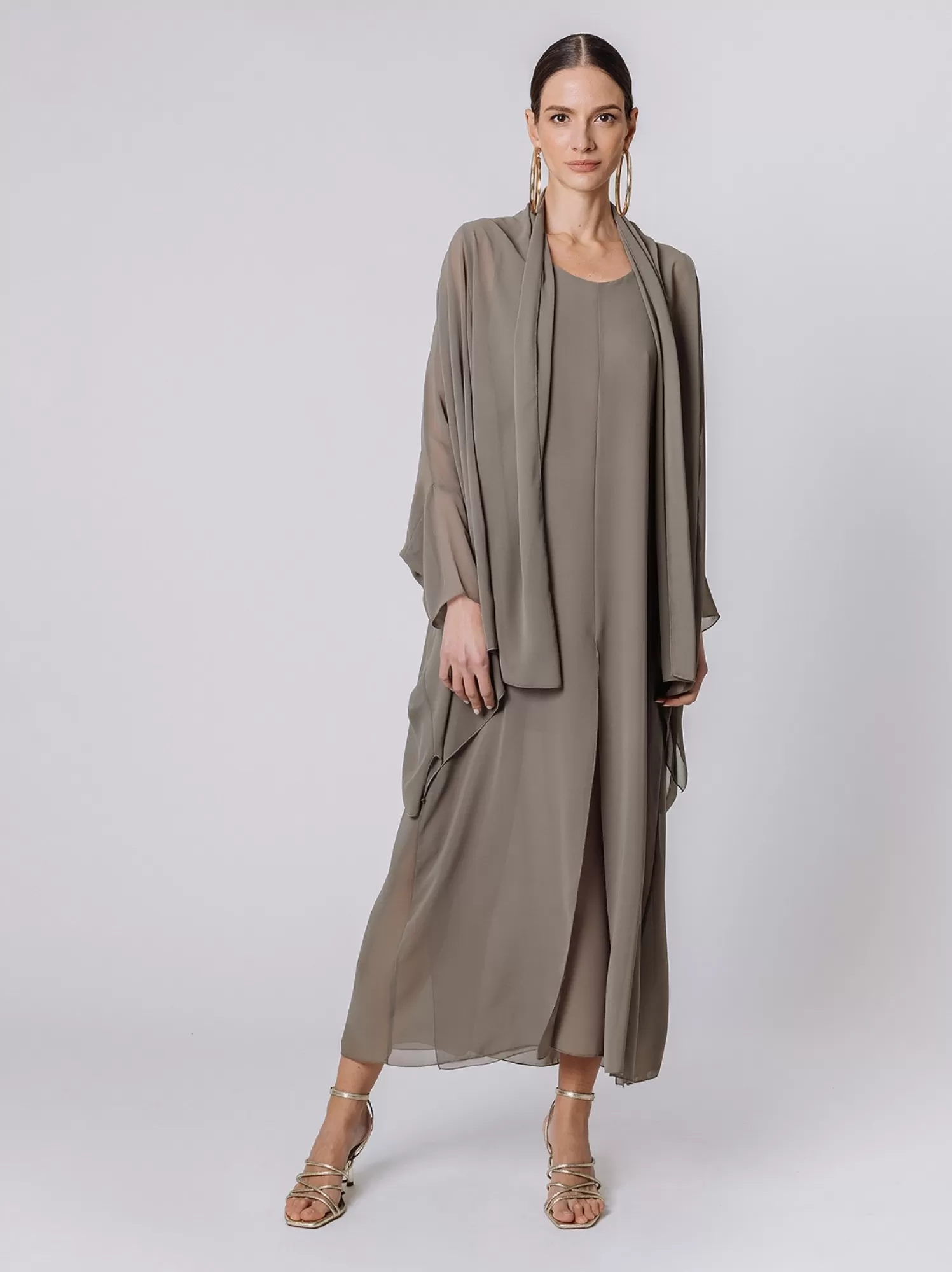 Maxi Cardigan In Chiffon | Martino Midali Outlet