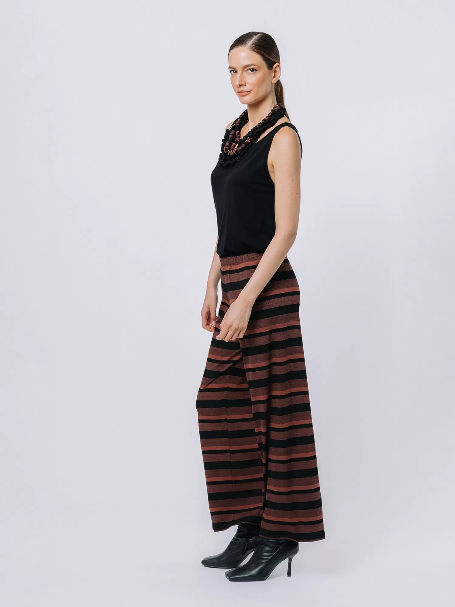 Pantalone Elastico In Jersey Rigato Multicolor | Martino Midali Shop