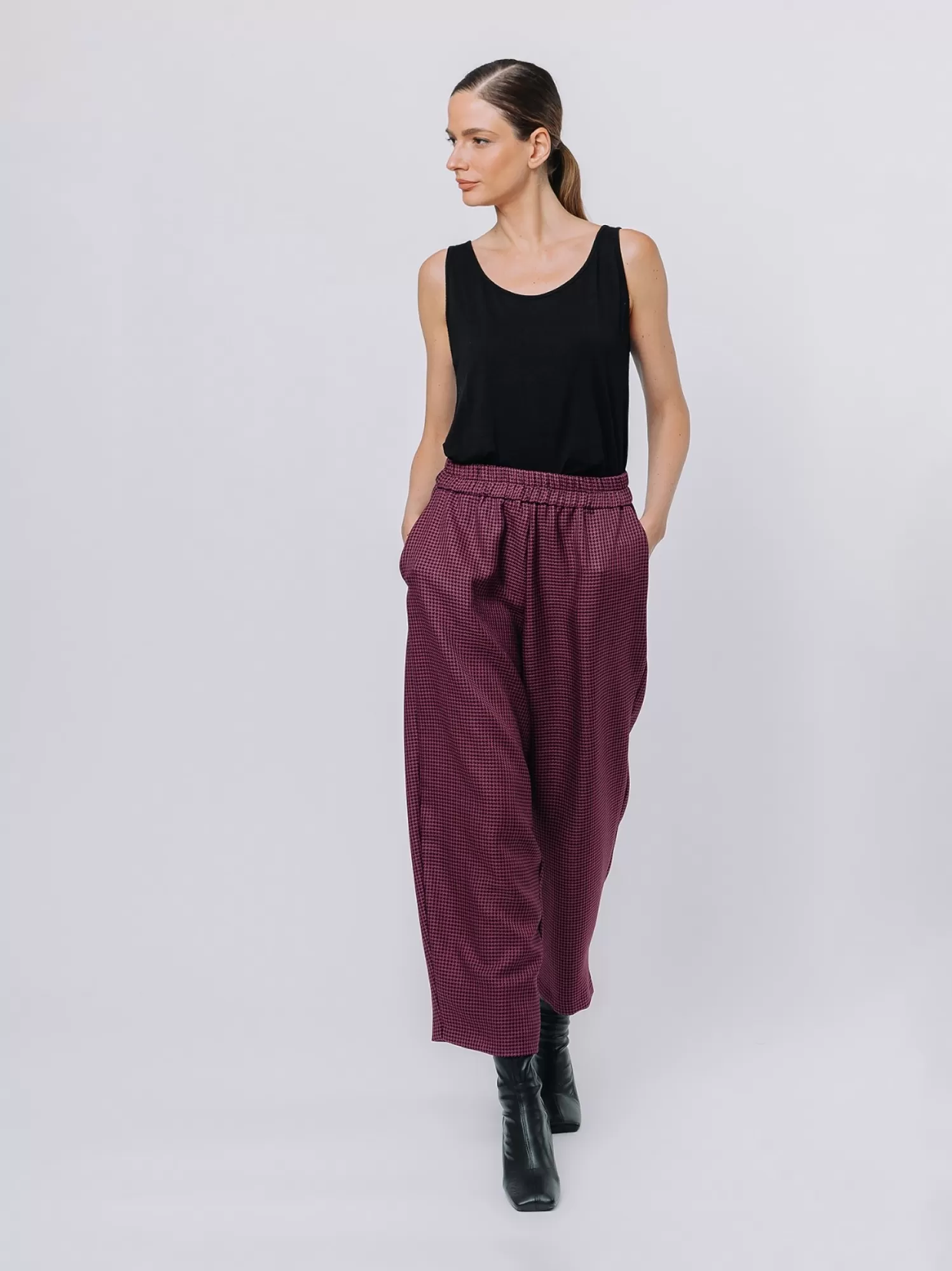 Pantalone Gaucho Pied-De-Poule | Martino Midali Shop