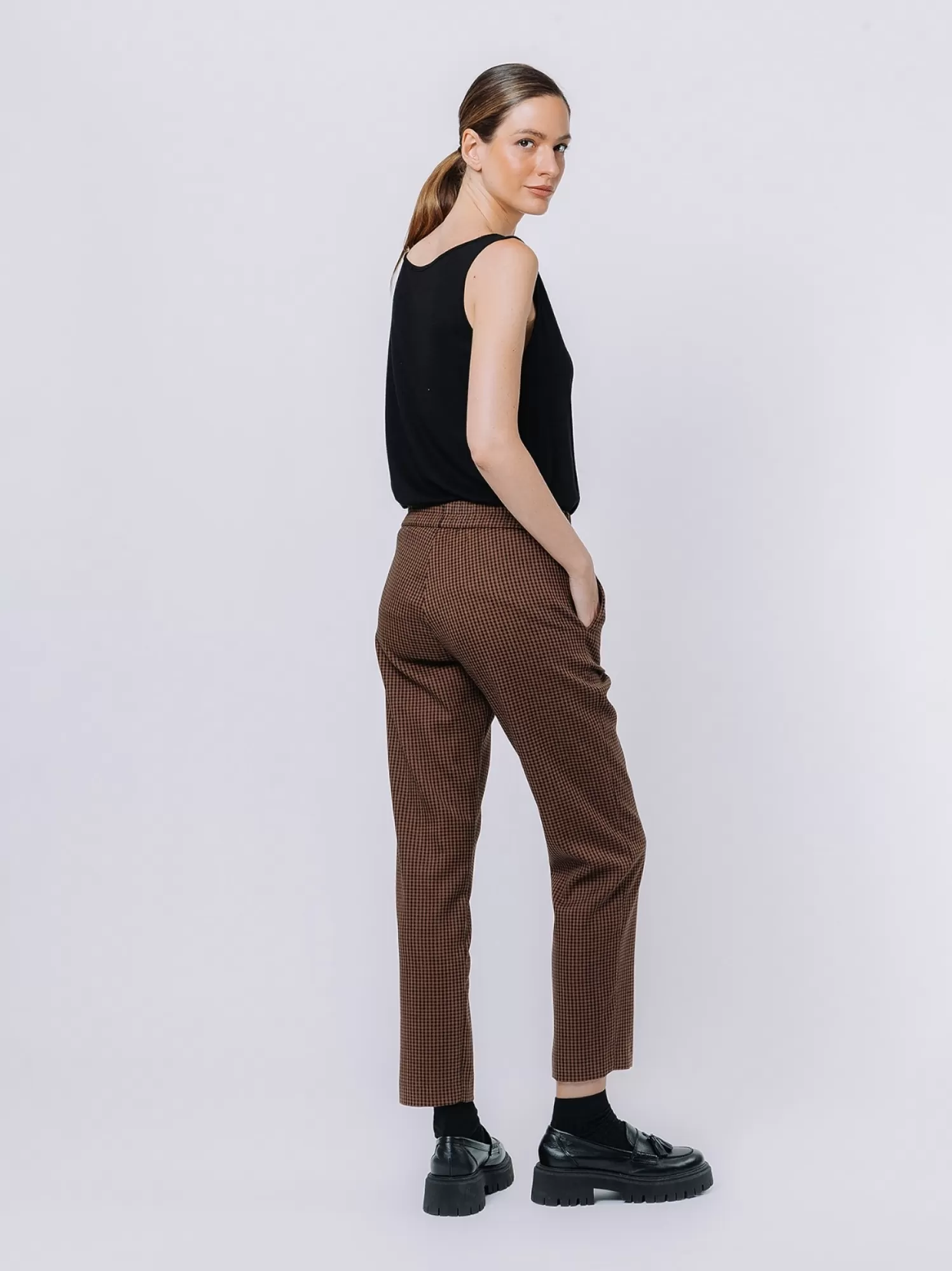 Pantalone Sigaretta Micro Check | Martino Midali Shop