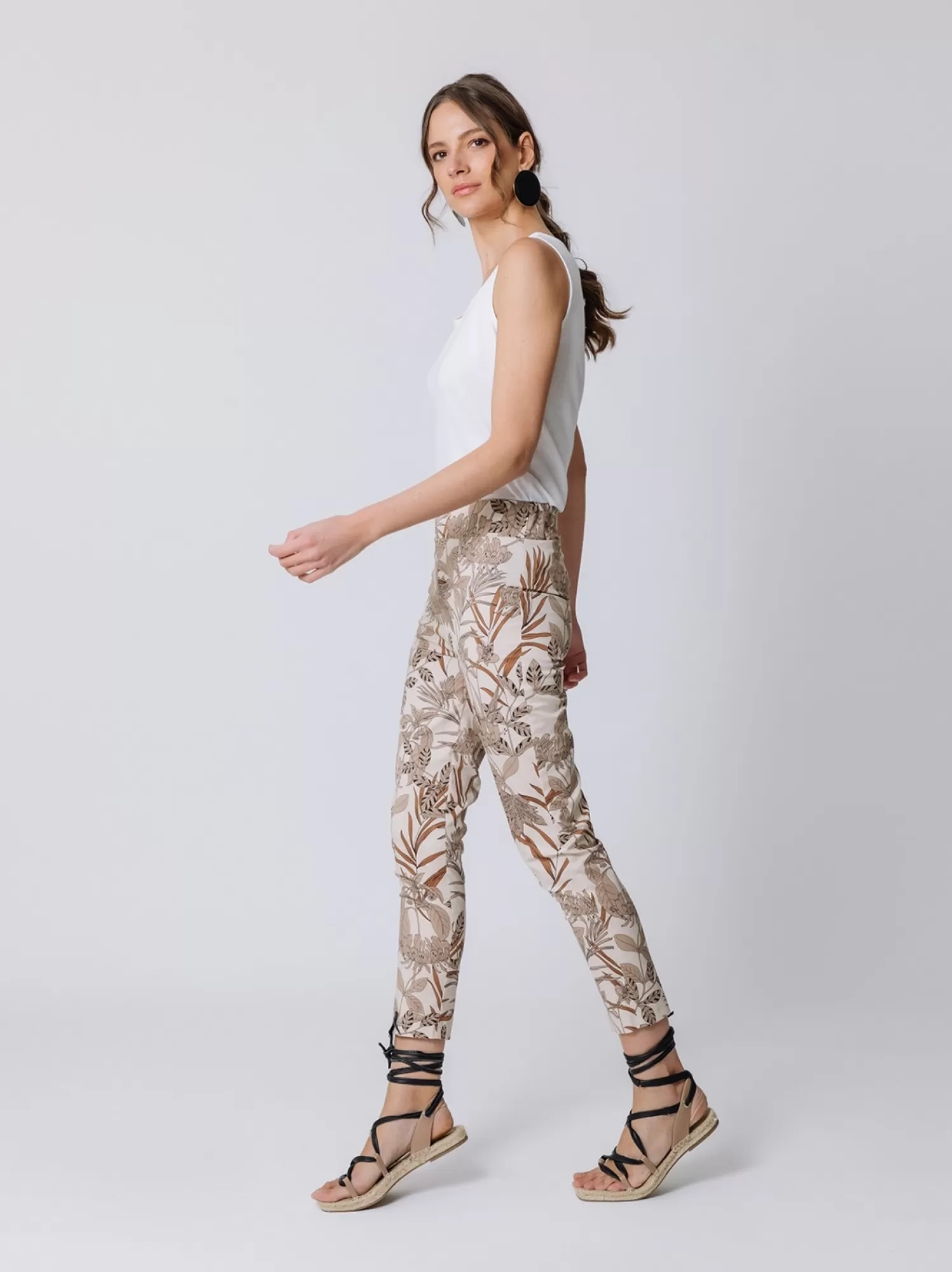 Pantalone Skinny Con Stampa Botanica | Martino Midali Shop