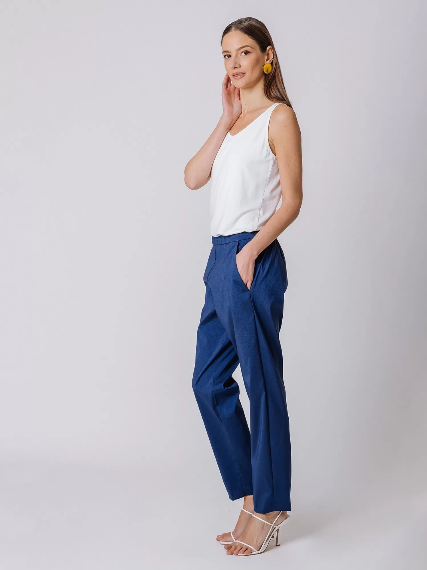 Pantaloni Chino In Shantung Stretch | Martino Midali Shop