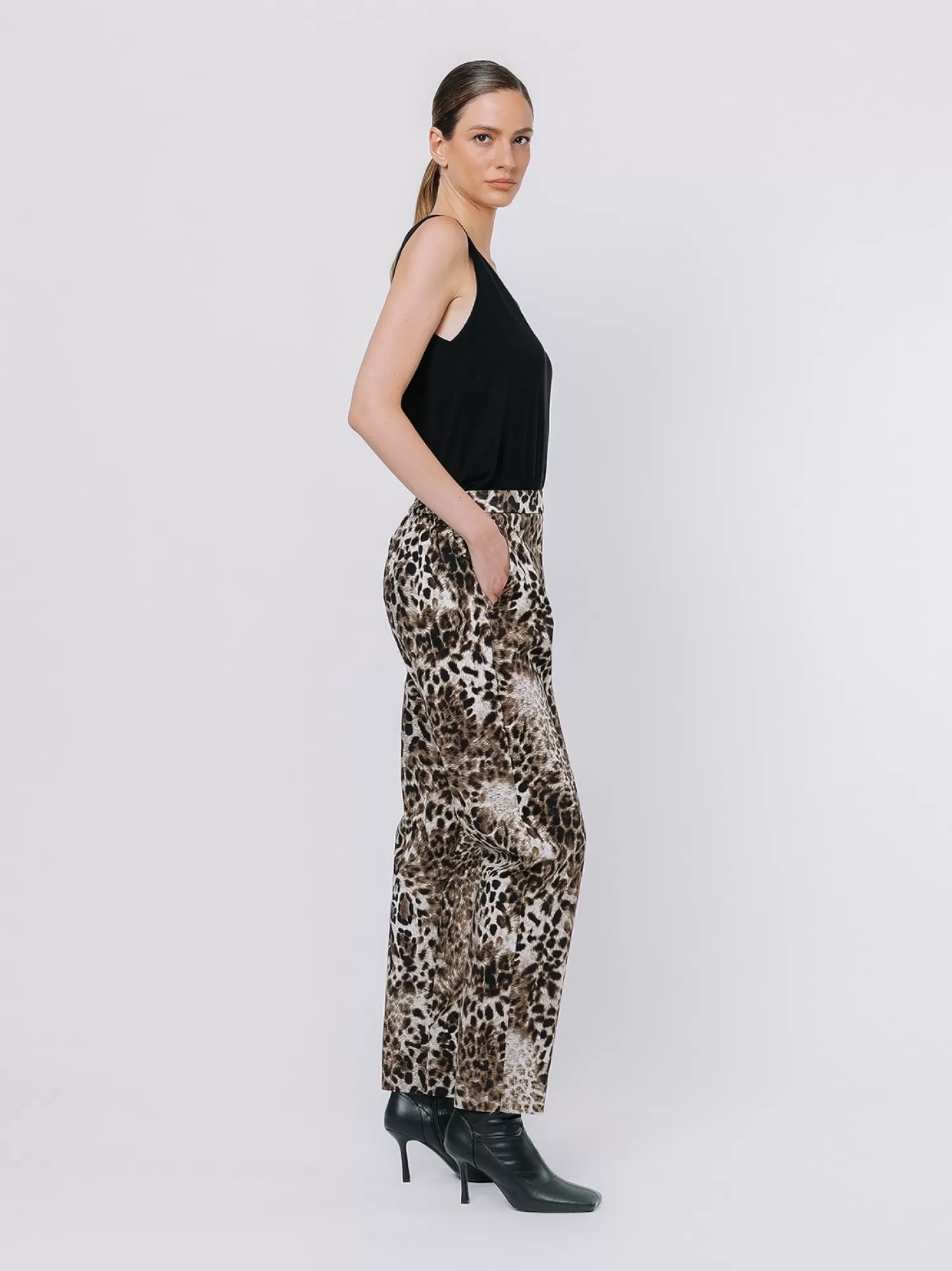 Pantaloni Chino In Twill Di Cotone Animalier | Martino Midali Discount