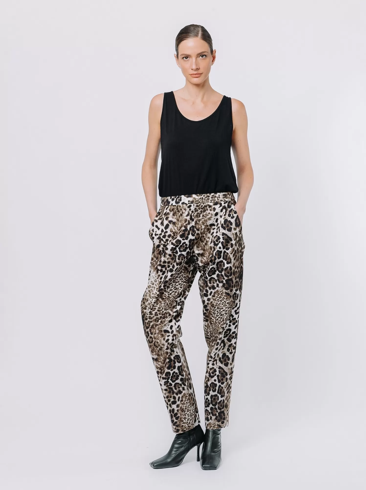 Pantaloni Chino In Twill Di Cotone Animalier | Martino Midali Discount